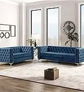 Morden Fort white leather love seat and sofa set, modern luxury and comfy furniture sleeper pouches for living room, apartment,