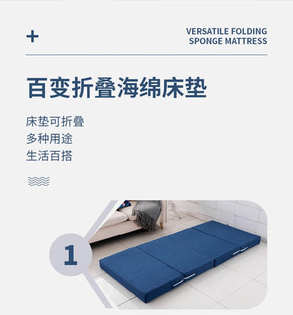 Compact Memory Foam Folding Mattress Office Nap Bed Compact Tatami Yoga Mat Foldable Sponge Mattress Portable Single Bed for Eas
