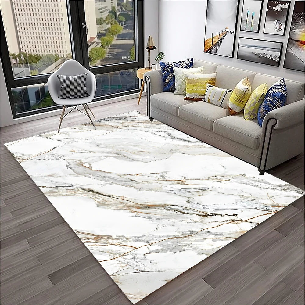Luxurious Black Green Gold Colour Marble 3D Carpet Rug for Home Living Room Sofa Doormat Decor,kids Area Rug Non-slip Floor Mat