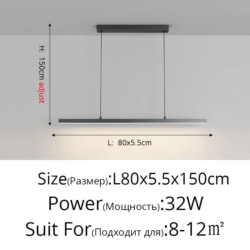 Modern Led Minimalist Long Pendant Lights For Home Villa Living Bedroom Dining Room Study Indoor Lighting Decoration Lamps