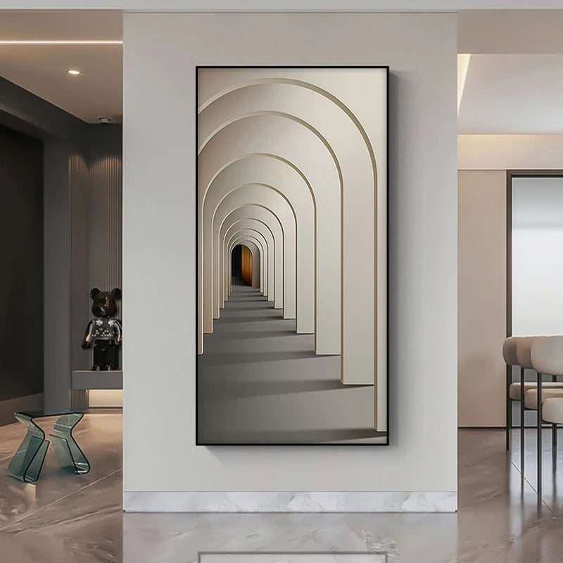 Modern Light Luxury Entrance Corridor Building Extension Decorative Painting Architecture Posters Prints Porch Wall Decoration