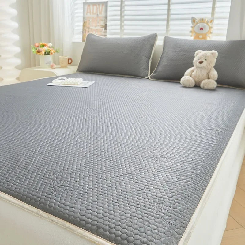 1pc Breathable and non slip thin mattress with summer quilting design dark gray single and double comfortable soft cushion