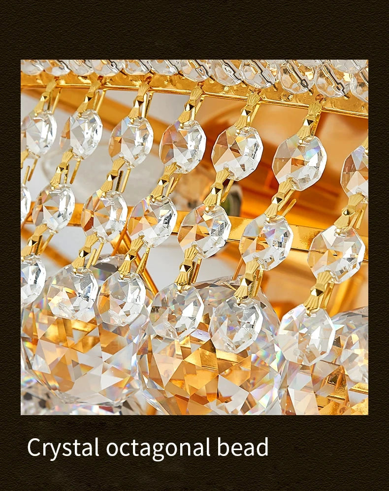 Luxury Living Room Crystal Chandelier Staircase European-Style Large Chrome Chandelier Hotel Lobby Villa High Ceiling Lighting