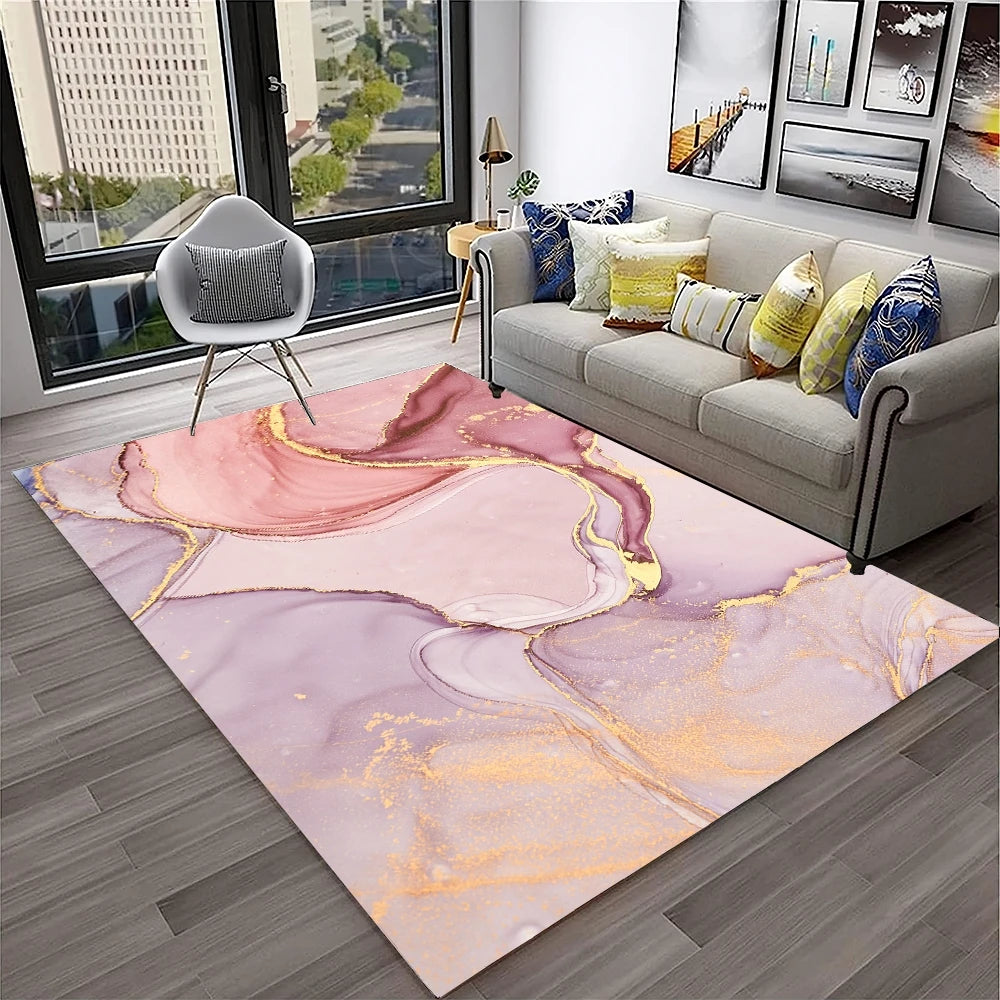 HD Colour Fluid Irregular Illusion Marble 3D Carpet Rug for Home Living Room Sofa Doormat Decor,kids Area Rug Non-slip Floor Mat