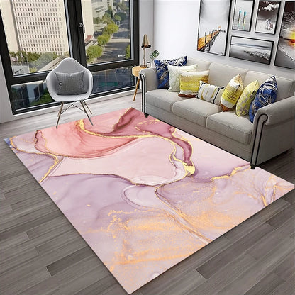 HD Colour Fluid Irregular Illusion Marble 3D Carpet Rug for Home Living Room Sofa Doormat Decor,kids Area Rug Non-slip Floor Mat