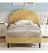 King and Headboard,Boucle Upholstered Platform Bed Frame,Modern Style,Soft Rounded Corners,No Box Spring Required,Easy