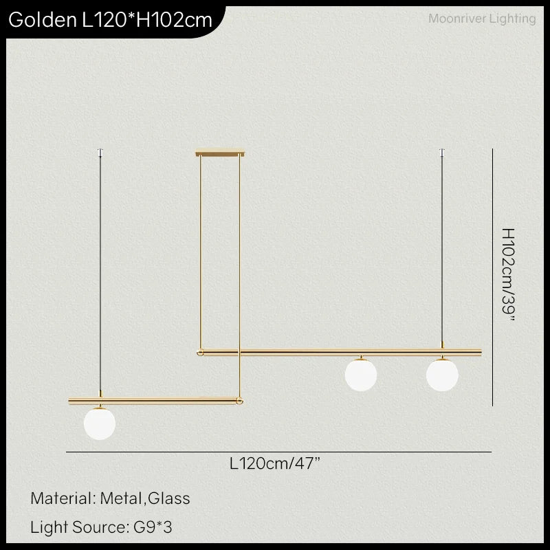 Hanging Lamp for Home LED Modern Minimalist Living Room Chandelier Simple Linear Restaurant Pendant Light Nordic Creative Shop