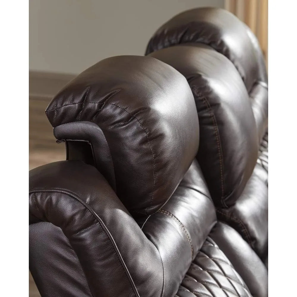 Warnerton Faux Leather Power Reclining Sofa with Adjustable Headrest living room furniture