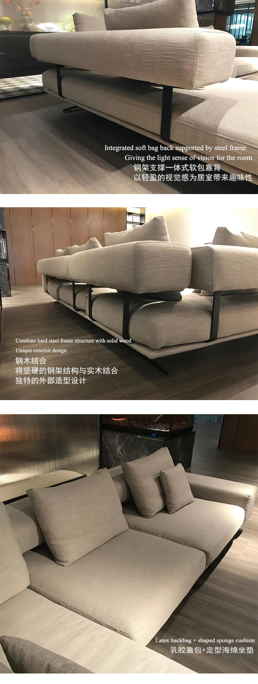 Living Room Furniture Recliner Feather Leather Sofa Sets Sectional Sofa Set