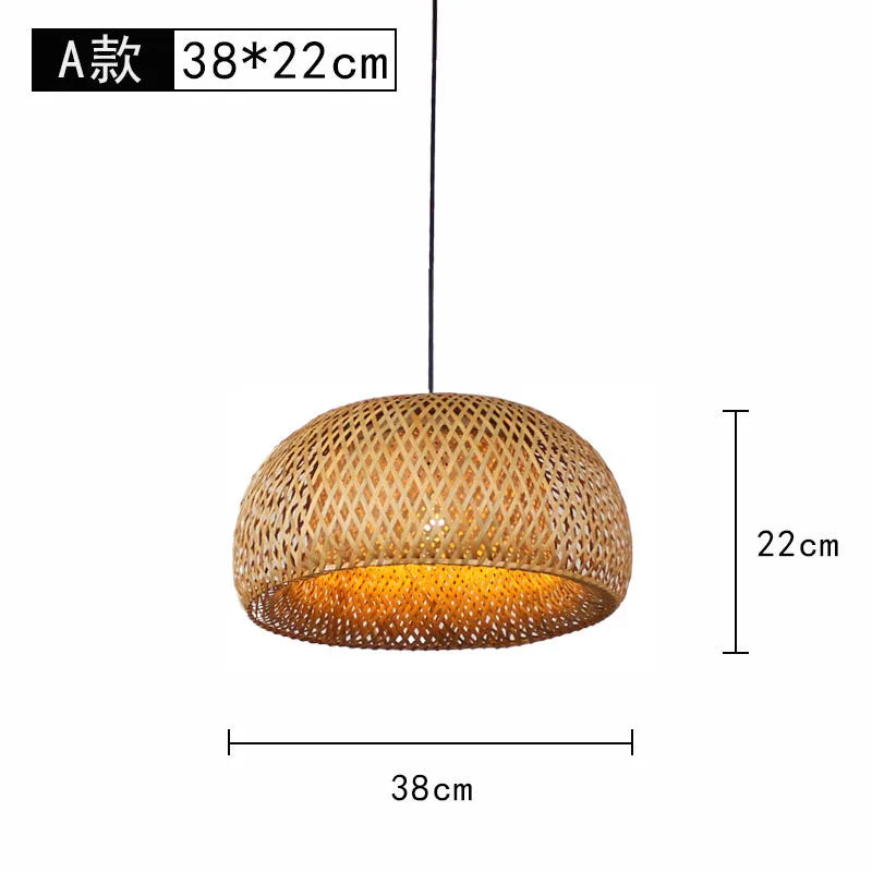 Bamboo Lantern Bamboo Woven Chandelier Chinese Restaurant Tea Room Chandelier Japanese Restaurant Straw Hat Rattan Woven Chandel