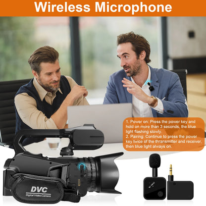 6K Ultra HD Professional Video Cameras for Photography 18X Digital Zoom YouTube Live Streaming Camcorders 64MP Vlogging Recorder
