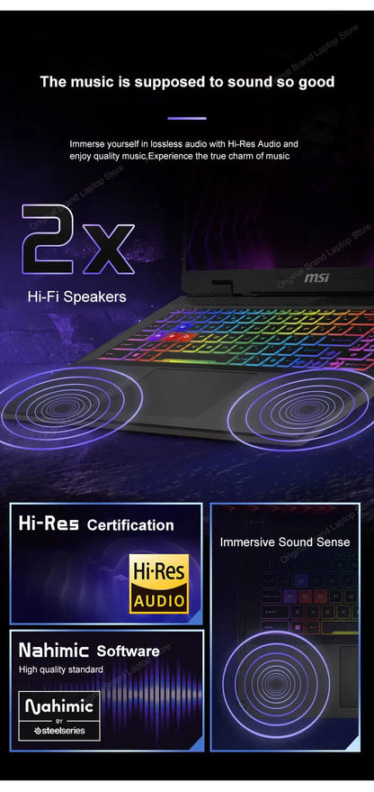 2024 MSI Sword 16 HX Laptop 16 Inch 2.5K QHD 240Hz IPS Screen Notebook i7-14700HX 16GB 1TB SSD RTX4060 Gaming Netbook Computer