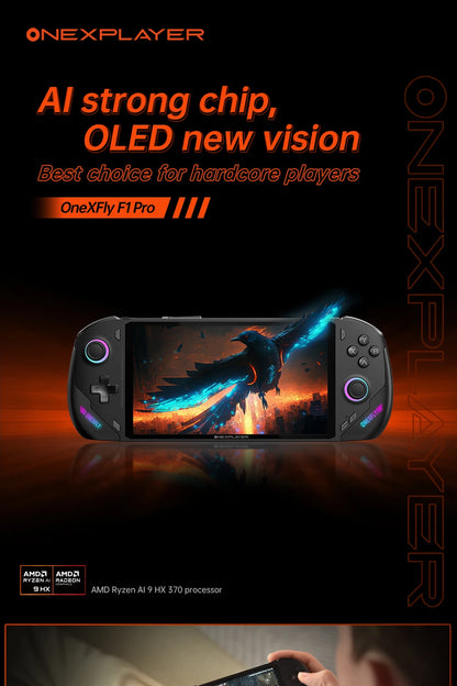 OneXPlayer OneXFly F1 Pro AMD AI 9 HX 365 370 OLED 144Hz Screen Gaming Handheld Console 3A Gamepad 7” PC Game Computer Laptop