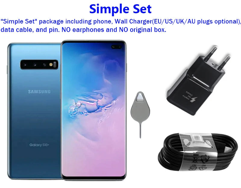 Samsung Galaxy S10 Plus S10+ G9750 Dual Sim 6.4" RAM 8GB ROM 128/512GB Snapdragon NFC 4G LTE Original Android Cell Phone