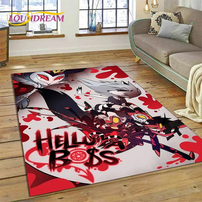 Cartoon H-Helluva Boss Blitzo H-Hazbin Hotel Carpet Rug for Bedroom Living Room Home Sofa Decoration,Child Large Decor Floor Mat