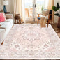 VIKAMA Boho Luxury Floral Loop-Pile Carpet - Chic Bohemian Area Rug for Living Room & Bedroom, Durable Non-Slip Mat Home Decor
