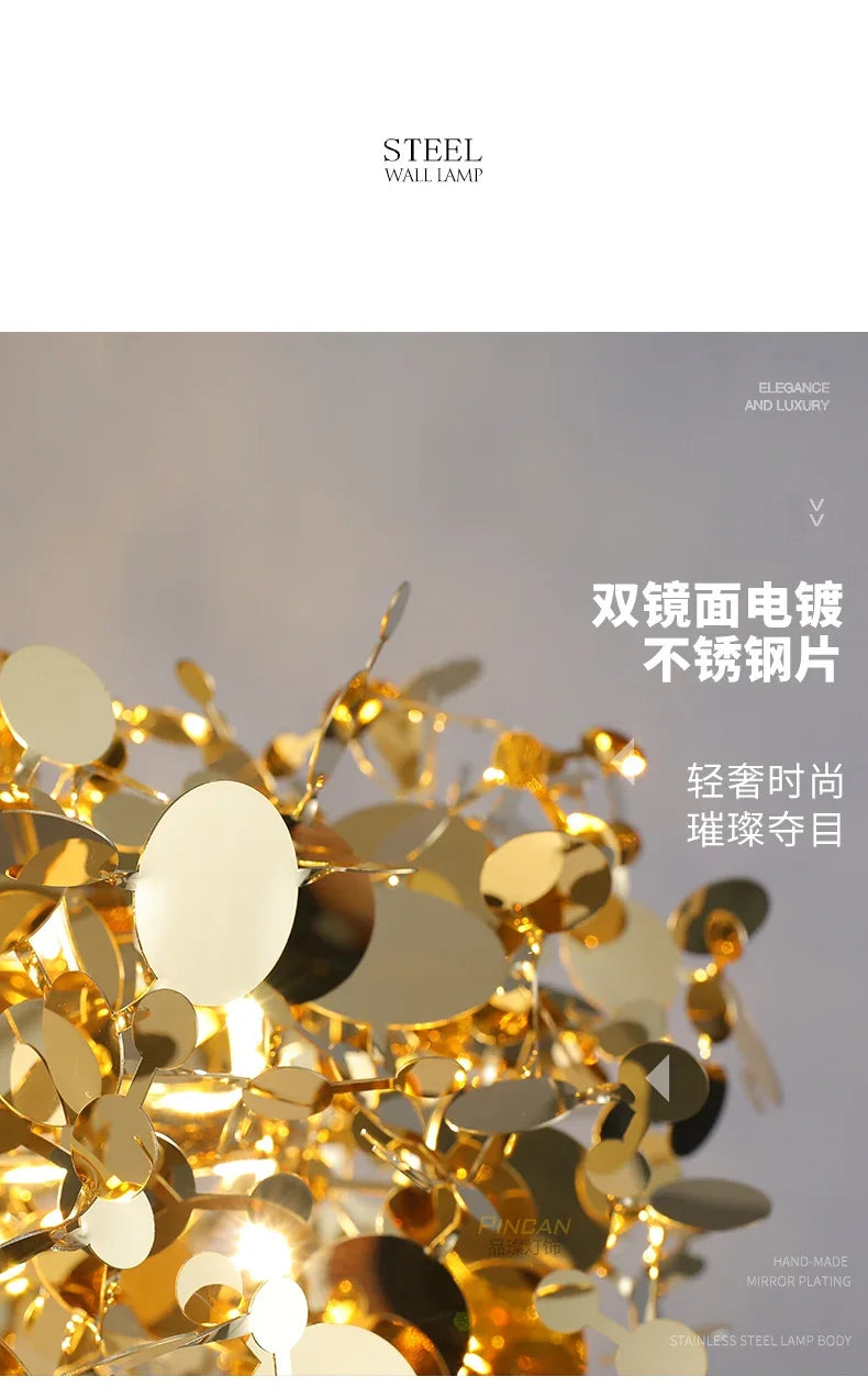 New Stainless Steel Chandelier Post -modern Shallow Luxury Living Room Restaurant Chandelier Gold/chromium Plating Chandelier