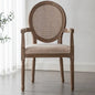 Retro Rattan Dining Chair Solid Wood French Chair Mobile Cafe Floor Modern American Country Leisure Chairs Home Furnitures