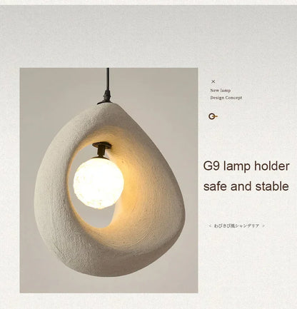 Japanese Wabi Sabi Pendant Lights Minimalist Bedroom Kitchen Island G9 LED Chandeliers Home Decor Living Room Hanging Lamps