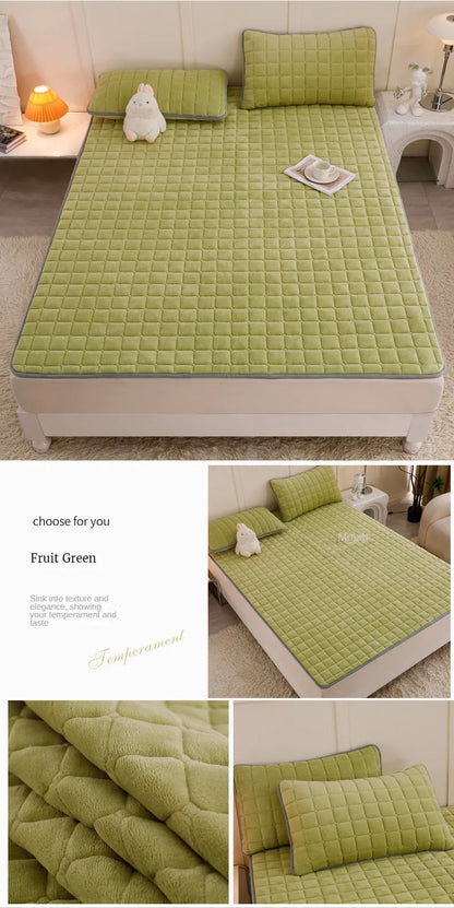 Fleece Topper Mattress Foldable Pad Sleeping Mat on The Floor Tatami Orthopedic Pillow Top Double Bed Bedroom Furniture Futon