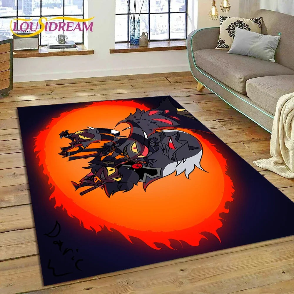Cartoon H-Helluva Boss Blitzo H-Hazbin Hotel Carpet Rug for Bedroom Living Room Home Sofa Decoration,Child Large Decor Floor Mat