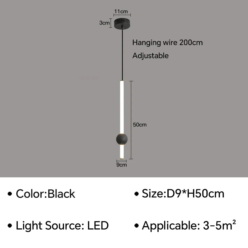 Modern Simple LED Pendant Lamp Living Room Bedroom Bedside TV Background Kitchen Island Restaurant Home Decor Lighting Fixture