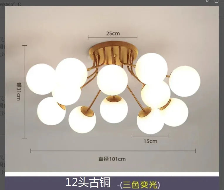 Nordic Milk White Glass Chandel Ceiling Lights for Living Room Bedroom LED Chandelier Kitchen Light Black Lighting Light Fixture