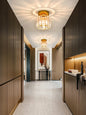 Modern Chandelier Crystal Ceiling Light Semi Flush Mount Ceiling Lighting Fixture Entrance Balcony Indoor Hang Lamp Lighting