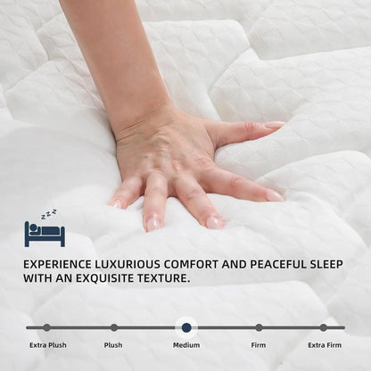 Full Size Mattress 10 Inch  Full Mattresses in a Box Hybrid  Medium Firm Feel Memory Foam and Individual Pocket Springs