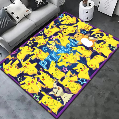 Pokemon Cartoon Carpet Rug for Living Room Bedroom Decoration Picnic Camp Kitchen Carpet Crawling Carpet Decoration