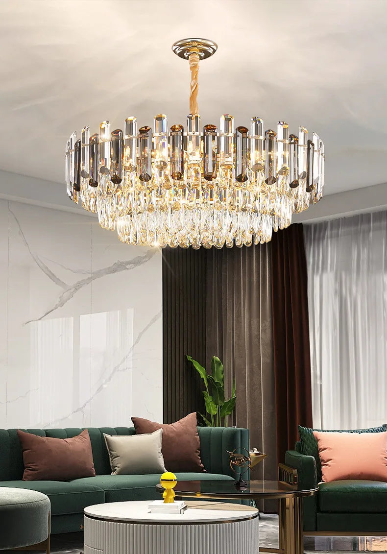 Post-modern Simple and Luxurious Crystal Chandelier Living Room Lamps Dining Room Decoration Household Led Indoor Lighting