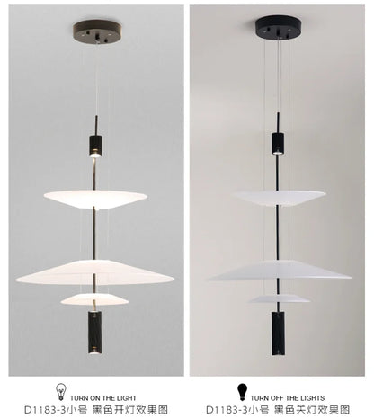Modern Flying Saucer LED Pendant Lights Personality Home Decor Hanging Lamp Dining Table Bar Living Room Artistic UFO Chandelier