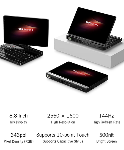 New 2025 version In stock! Original GPD Pocket 4 8.8-inch AMD AI 9 HX 370 64GB RAM 2TB NVMe Mini Laptop Computer for business