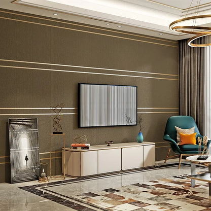 3d Wallpaper Modern Simple Striped Pattern Living Room Tv Background Home Decor Deerskin Texture Non Self Adhesive Wall Sticker