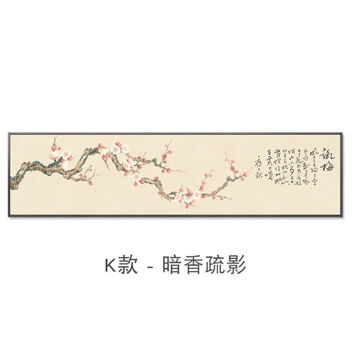 New Chinese Zen Flower and Bird Bedhead Painting Living Room Decoration Painting Sofa Background Wall Mural Painting Home Decor