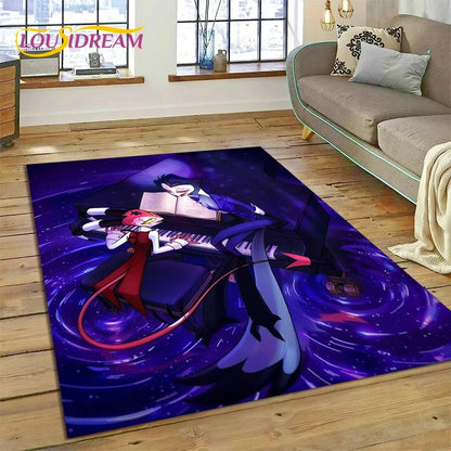 Cartoon H-Helluva Boss Blitzo H-Hazbin Hotel Carpet Rug for Bedroom Living Room Home Sofa Decoration,Child Large Decor Floor Mat