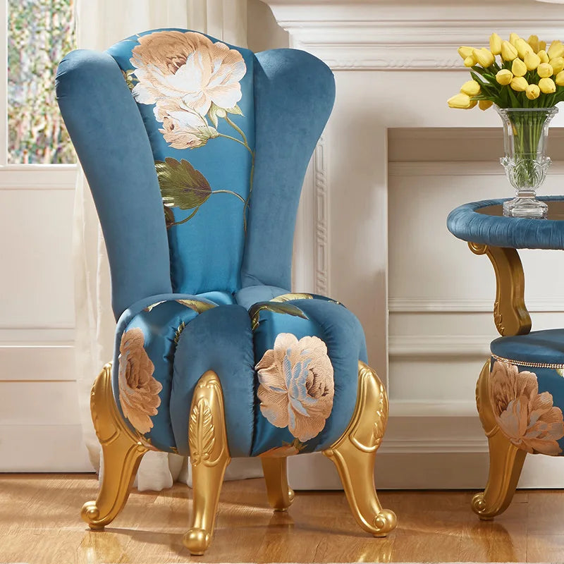 European-Style Leisure Chair Coffee Table Three-Piece Living Room Sofa Couch Balcony Table and Chair Living Room