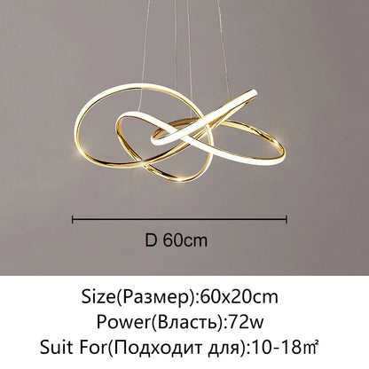 LED Gold Chandelier Modern Home Lighting For Living Room Dining Room Bedroom Kitchen Ceiling Decoration Lustre Hanging Lamp