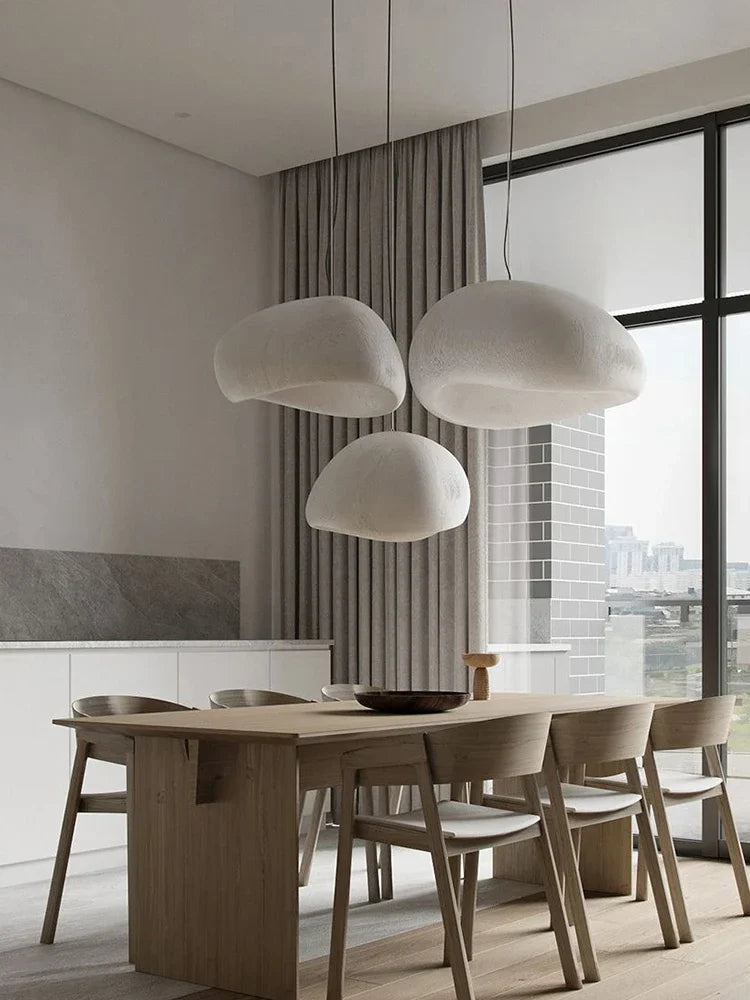 Nordic Minimalist Wabi Sabi Wind E27 LED Chandelier for Dining Room Pendant Lights Modern Bedroom Bar Loft Hanging Lamps Fixture