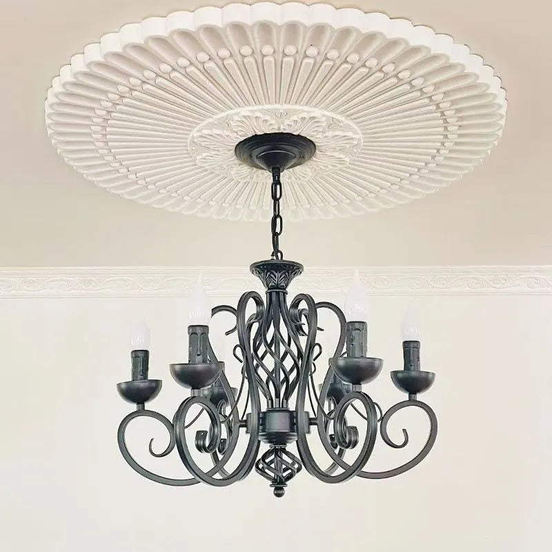 American Simple Living Room Light Modern Dining Room Bedroom Chandelier Black Iron Nordic Style Room Decoration Lighting Chandel