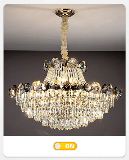 2024 Modern Large Luxury Living Room Chandeliers for Staircase Designer Crystal Pendant Lamps Home Decor Lighting Lustre Fixture