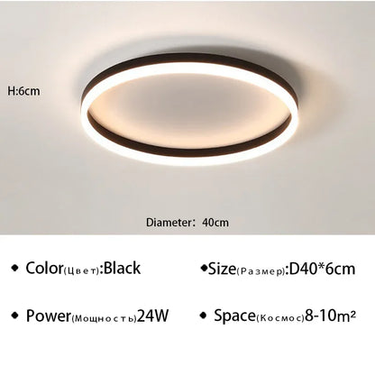 Modern LED Ceiling Lamp Chandelier for Living Dining Room Kitchen Bedroom Nordic Simple Round Home Decor Lighting Fixture Luster
