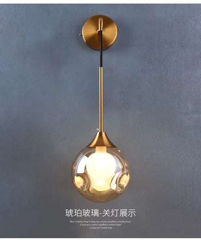 Modern Led Wall Lamp Glass Ball Gold Sconce Lighting Indoor Nordic Living Bedroom Kitchen Fixture Bedside Light Decor Luminaire