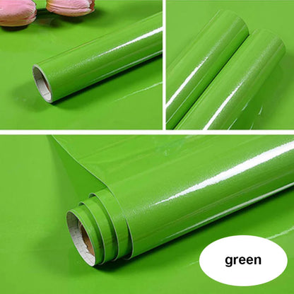 PVC Waterproof Oil-Proof Wallpaper White Self-Adhesive Kitchen Cabinet Table Top Old Furniture Renovation Color Change Stickers