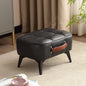 Small FootStool Ottoman with Stable Metal Legs Upholstered Footstool Padded Foot Rest PU Leather Rectangle Small Step Stool