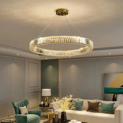 2024 Led Luxury Crystal Ceiling Pendant Lamp Living Room Bedroom Hanging Chandelier Bar Dining Table Light for Room Decor Lustre