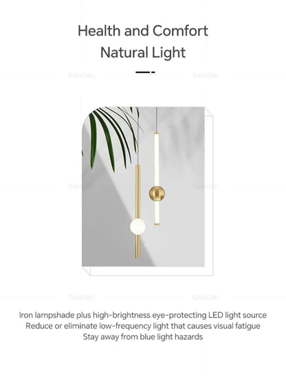 Modern Simple LED Pendant Lamp Living Room Bedroom Bedside TV Background Kitchen Island Restaurant Home Decor Lighting Fixture