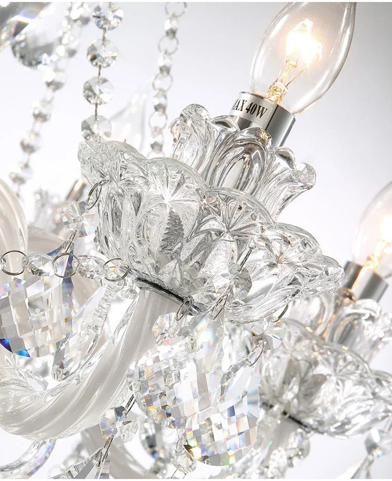 Luxury Home Crystal Chandeliers Villa Lighting for Living Room Decorate Ceiling Pendant Lamps Indoor Hanging Led Lights Fixture