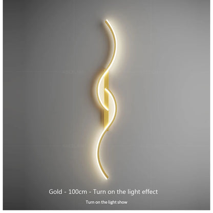 LED Wall Lamp 60/80/100CM Smart Remote Control Adjustable Color Temperature Brightness Bedroom Bedside Living Room Wall Sconces