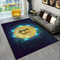 3D Bitcoin Virtual Currency Area Rug Large, Carpet Rug for Living Room Bedroom Sofa Playroom Doormat Decor, Kid Non-slip Floor Mat